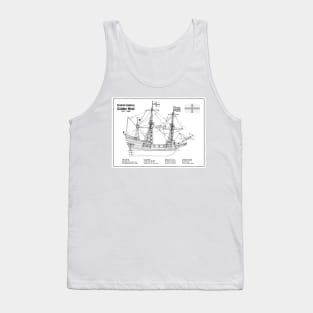 Golden Hind or Golden Hinde. Francis Drake Ship - BDL Tank Top